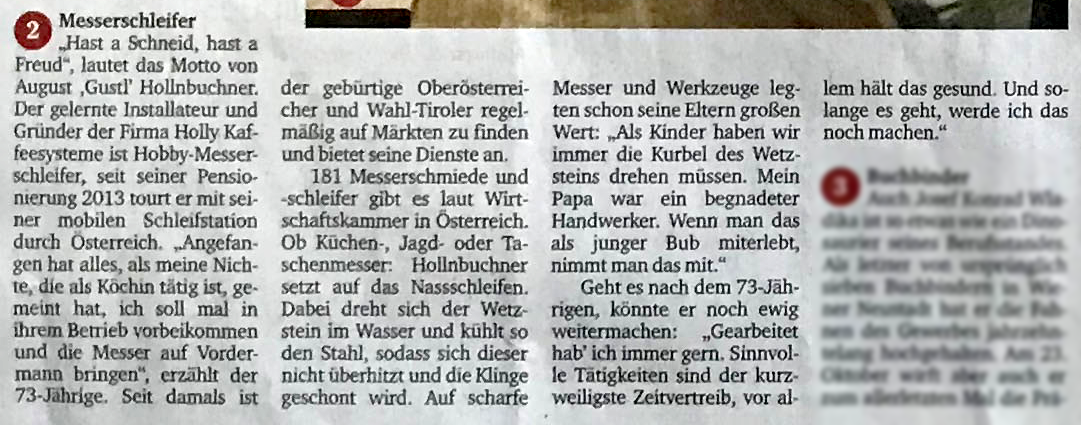 Zeitungsartikel aussterbende Berufe - Fortsetzung 2